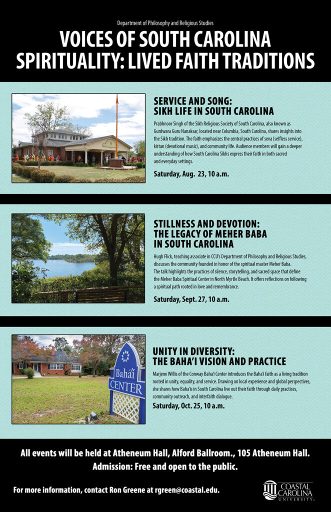 Voices of South Carolina Spirituality speaker series event at Coastal Carolina University
