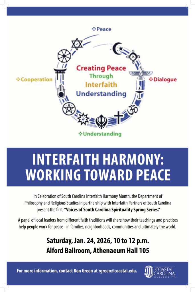 Community members and faith leaders participating in South Carolina Interfaith Harmony Month programming